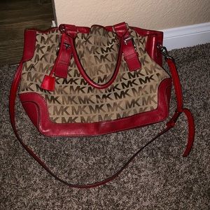 Red and Brown Michael Kors Purse